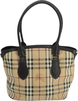 Burberry Pre-owned Handbags, female, Beige, Size: ONE SIZE Pre-owned Canvas Tote
