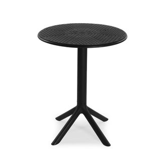 VERSA Mesa para terraza en pl&aacute;stico negro