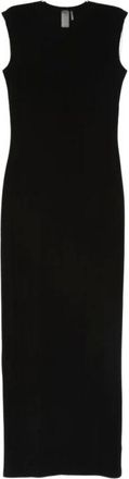 Norma Kamali Maxi Dresses, female, Black, Size: XS Sleeveless Crew Neck Fitted Dress