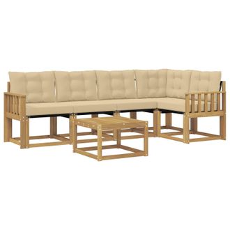 vidaXL Conjunto De Sof&aacute;s De Exterior Con Coj&iacute;n 6 Pcs Y Beige Vidaxl