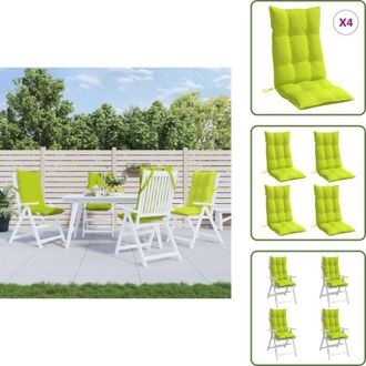 vidaXL Cuscino in tessuto Oxford - vidaXL Cuscini Sedia Schienale Alto 4 pz Verde Chiaro Tessuto Oxford - Cuscino per giardino