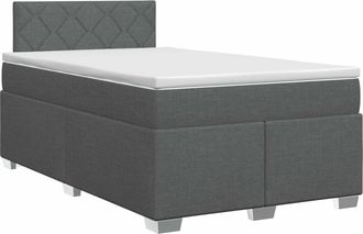 vidaXL Cama Box Spring Con Colch&oacute;n Gris Oscuro 120 X 190 Cm Tela Vidaxl