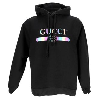 Gucci Gucci hoodie met logoprint in zwart katoen