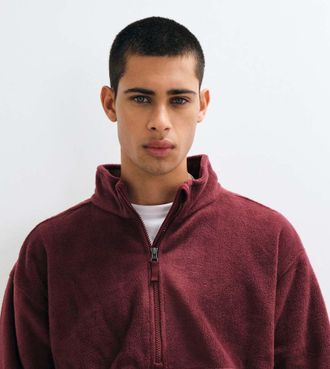 Columbia Bent Bough pile mezza zip bordeaux-Rosso