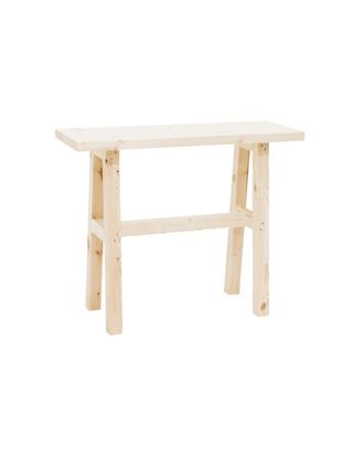 Deco Wood Consola de madera maciza en tono natural de 100x80cm