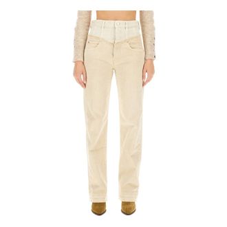 Isabel Marant Dames, Jeans, Beige, Maat: M Katoen