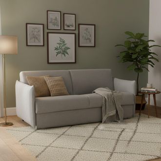 Dmora Sof&aacute; Cama 2 Plazas Trovo, Desenfundable, Con Almacenamiento, Hecho En Italia, Apertura Abatible, 180x95 Cm Gris