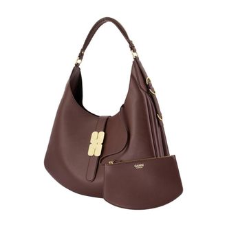 Ganni Womens Kat Shoulder Bag Brown Synthetic
