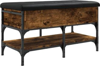 vidaXL Vidaxl - Banco zapatero madera de ingeniería roble ahumado 82x42x45 cm