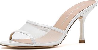 Stuart Weitzman Bareitall Slides 85 Womens Sandals White/Blanco : 6.5 M, Synthetic