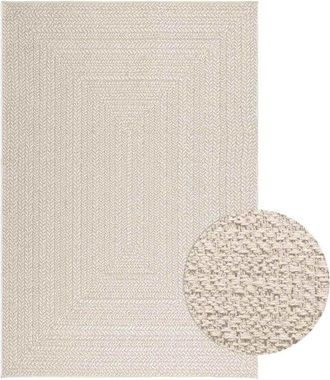 vidaXL Rug zizur Cream 140x200 cm Jute Look Indoor and Outdoor Vidaxl