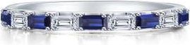 Lafonn Baguette Half Eternity Band in Blue at Nordstrom, Size 7