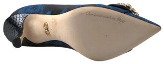 Dolce & Gabbana Womens Blue Floral Ayers Crystal Pumps Shoes Elastane