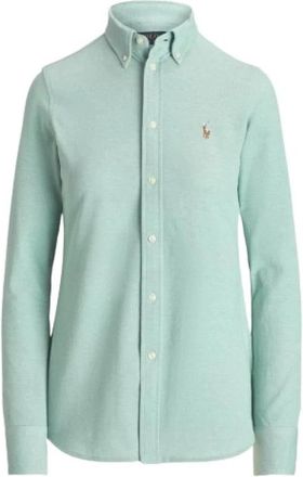 Polo Ralph Lauren Blouses & Shirts - Dames - Overhemden - Groen - M - Katoen - Overhemden