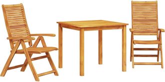vidaXL Conjunto De Comedor De Jard&iacute;n 3 Uds. Marr&oacute;n Vidaxl