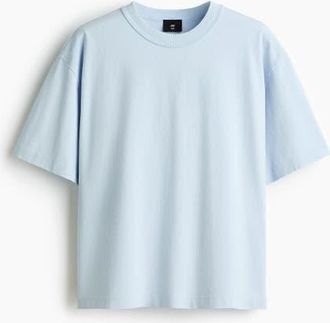 H&M Loose Fit Printed T-shirt in Light Dusty Blue at Nordstrom, Size Xxx-Large