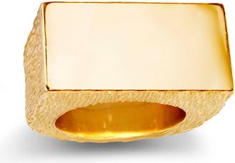 Jewelco London 9ct Gold Rectangular Initial Blank Signet Ring, 16mm x 31mm - JIR033