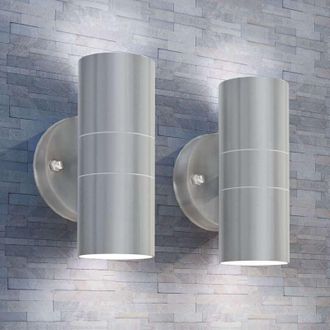 vidaXL Outdoor LED Wall Lights 2 pcs Stainless Steel Up/Downwards vidaXL