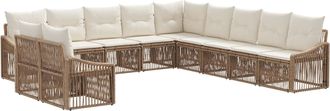 vidaXL Conjunto De Sof&aacute;s De Jard&iacute;n 11 Uds. Beige Rat&aacute;n Sint&eacute;tico Vidaxl