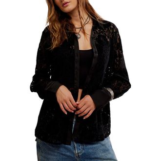 Free People Faith Lace Button-Up Shirt in Black at Nordstrom Rack, Size X-Large