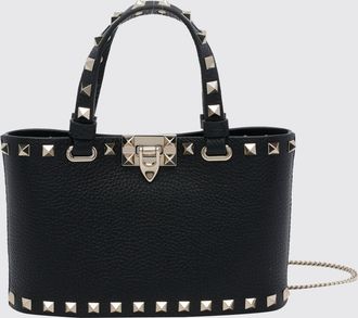 Valentino Garavani Borsa a mano mini Rockstud in pelle di vitello a grana