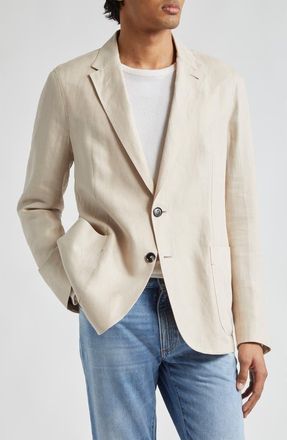 Ermenegildo Zegna Oasi Deconstructed Linen Sport Coat in Iuta Beige at Nordstrom, Size 46 Us