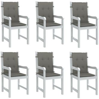 vidaXL vidaXL Cuscini Sedia Schiena Bassa 6 pz Grigio M&eacute;lange 100x50x4 cm