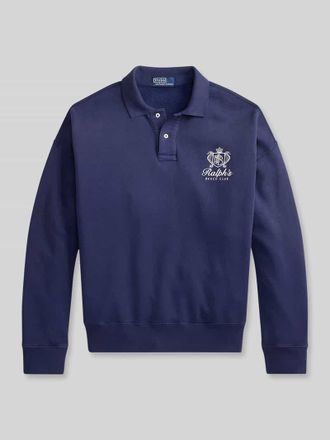 Polo Ralph Lauren Regular Fit Sweatshirt mit Polokragen in Marine, Gr&ouml;&szlig;e XL