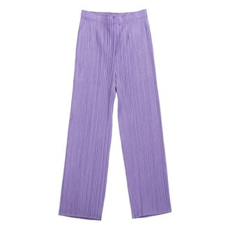 Issey Miyake Pants - Dames - Vrijetijds broeken - Paars - 2XL - Broeken