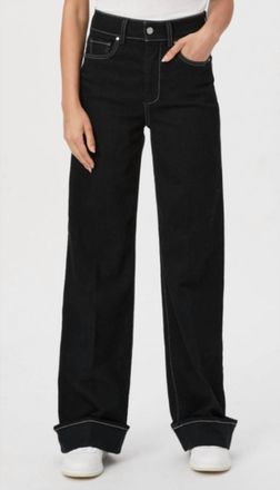 Paige High-Rise Wide Leg Jeans In Twilight Black
