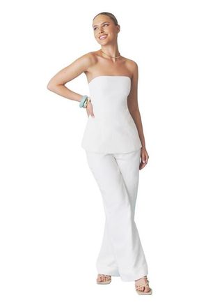 Six Stories Verity Tailored Textured Pants in White at Nordstrom, Size 10