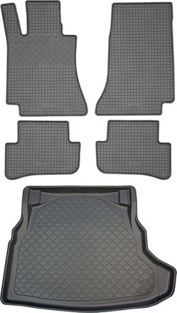 OEM Juego De Alfombrillas De Goma Para Coche Y Maletero Para Mercedes Clase C W205 Sed&aacute;n (4 Puertas) Desde Marzo De 2014
