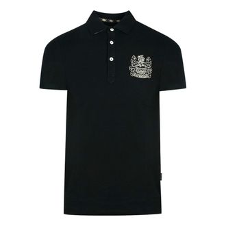 Aquascutum Aldis Crest borstlogo zwart poloshirt