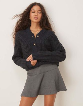 Wrangler Cardigan in misto lana pesante stile western nero