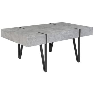 Beliani Mesa De Centro Patas De Metal Efecto Hormig&oacute;n 100 X 60 Cm Estilo Moderno Adena
