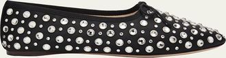 Loeffler Randall Landon Crystal-Embellished Satin Ballet Flats