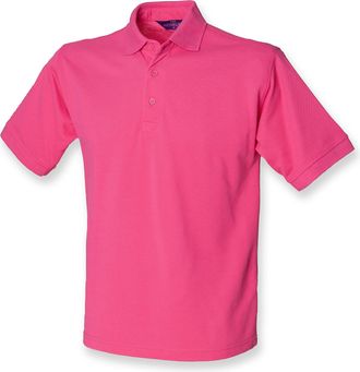 Henbury Mens Heavy Poly/Cotton Pique Polo Shirt Fuchsia XXL