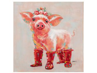 Schubiger M&ouml;bel Bild Schweinchen mit Roten Stiefeln