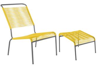 Schubiger M&ouml;bel Spaghetti-Lounger-Hochlehner + Hocker S&auml;ntis