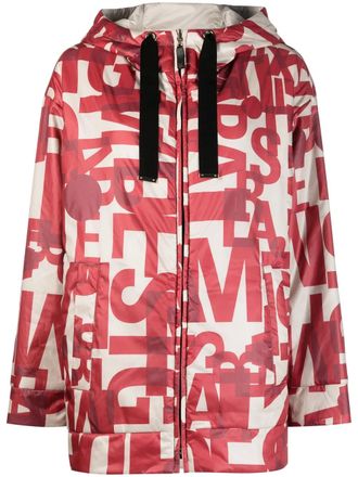 Max Mara logo-print reversible hooded coat - Neutrals