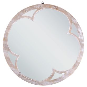 Beliani Beliani - Espejo De Pared De Madera De Abeto Clara Blanco 60 Cm Accesorio Moderno Monclova