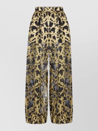 Nina Ricci high waist wide leg sheer metallic trousers