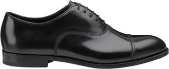 Doucal's Geborsteld leren derby platte schoenen - Heren - Nette schoenen - Zwart - 40 1/2 EU - Leer - Schoenen