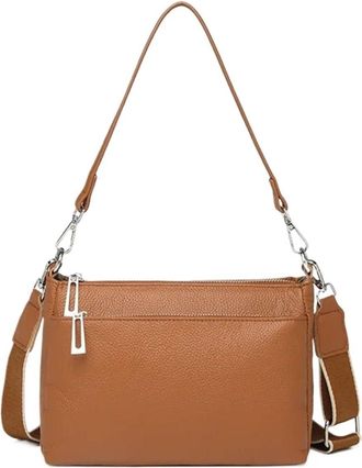 Generic Compatible For Women Shoulder Crossbody Bag Large Female Handbag Purses Ladies Tote(Light brown)