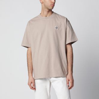 Stone Island T-shirt color deserto con patch logo Compass