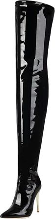 Generic Womens Sexy Over The Knee Boots Pointed Toe Super High Stiletto Heel With Side Zipper Thigh High Dress Boots