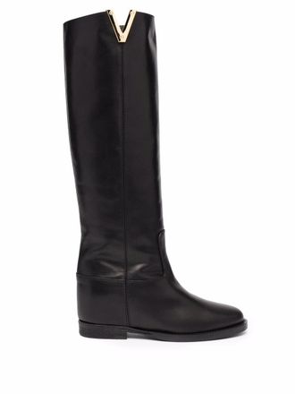 Via Roma 15 Saint Barth logo-plaque boots - Black