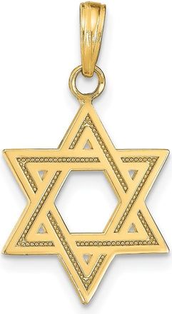 Diamond2Deal 14k Yellow Gold Solid Satin Star of David Charm Pendant