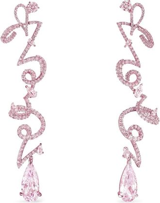 Anabela Chan Orecchini Script in oro rosa 14 carati e oro vermeil 18 carati con zaffiri