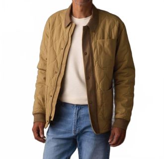 The Normal Brand James Canvas Liner Jacket In Tan/cedar